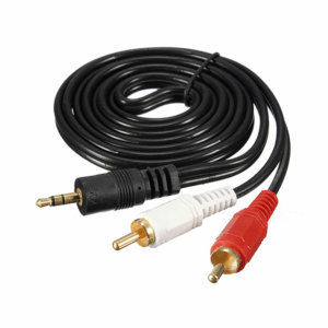 CABLE AUXILIAR 2RCA A PLUG 3.5MM - PUNTA DORADO - 10 METROS