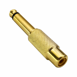 ADAPTADOR 1 RCA HEMBRA A 1 6.3MM MACHO MONO - DORADO