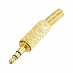 CONECTOR PLUG 3.5MM ESTEREO - PUNTA DORADA CON COLA