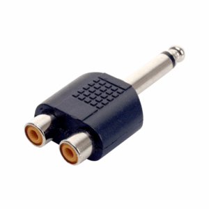 ADAPTADOR 2 RCA HEMBRA A 1 6.3MM MACHO MONO
