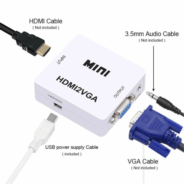 CONVERTIDOR HDMI A VGA - FULL HD - Imagen 2