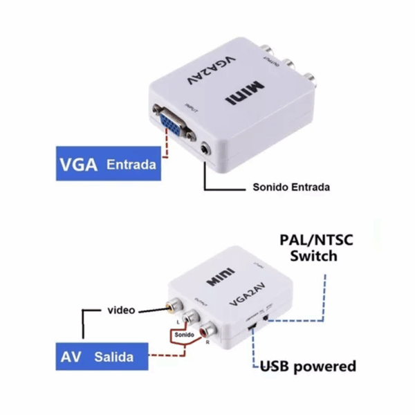 CONVERTIDOR VGA A RCA - FULL HD - Imagen 2