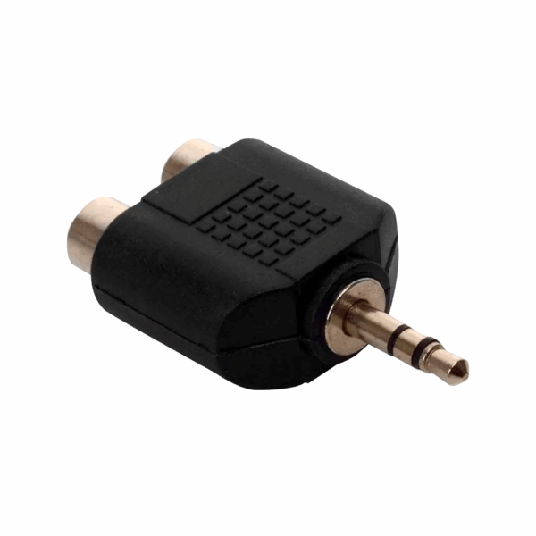 ADAPTADOR 2 RCA HEMBRA A 1 3.5MM MACHO ESTEREO - Imagen 2