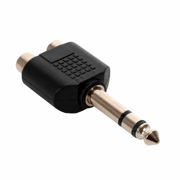 ADAPTADOR 2 RCA HEMBRA A 1 6.3MM MACHO ESTEREO - Imagen 2