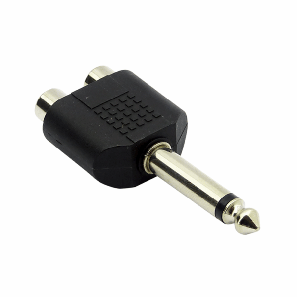 ADAPTADOR 2 RCA HEMBRA A 1 6.3MM MACHO MONO - Imagen 2
