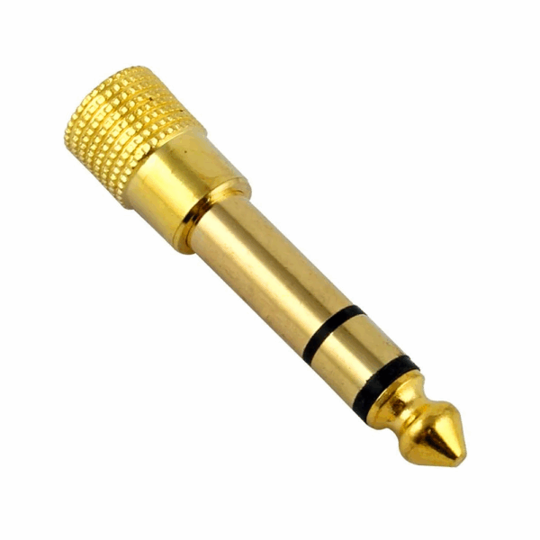 ADAPTADOR 1 3.5MM HEMBRA A 1 6.3MM MACHO ESTEREO - DORADO - Imagen 2