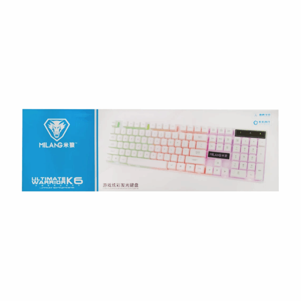 TECLADO USB GAMER MILANG K6 - NEGRO - Imagen 2